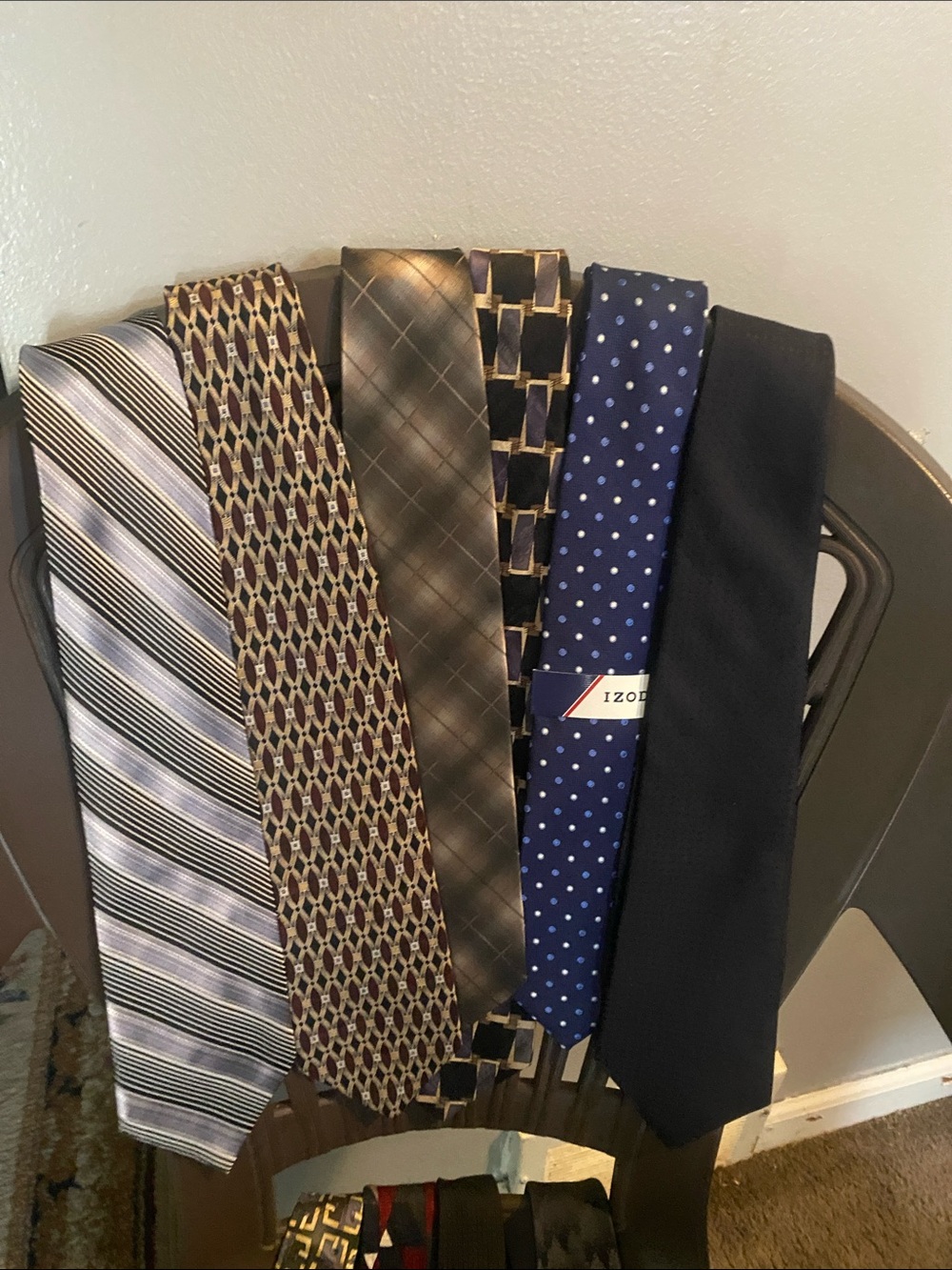 Izod Navy Blue Tie with Light Blue Polka Dots